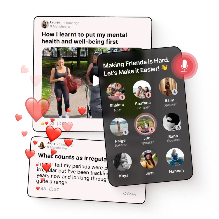 post with questions and an audio chat